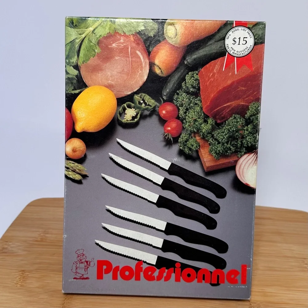 Professionnel 6-Piece Steak Knife Set Stainless Steel Serrated | Boxed - Picture 2 of 4